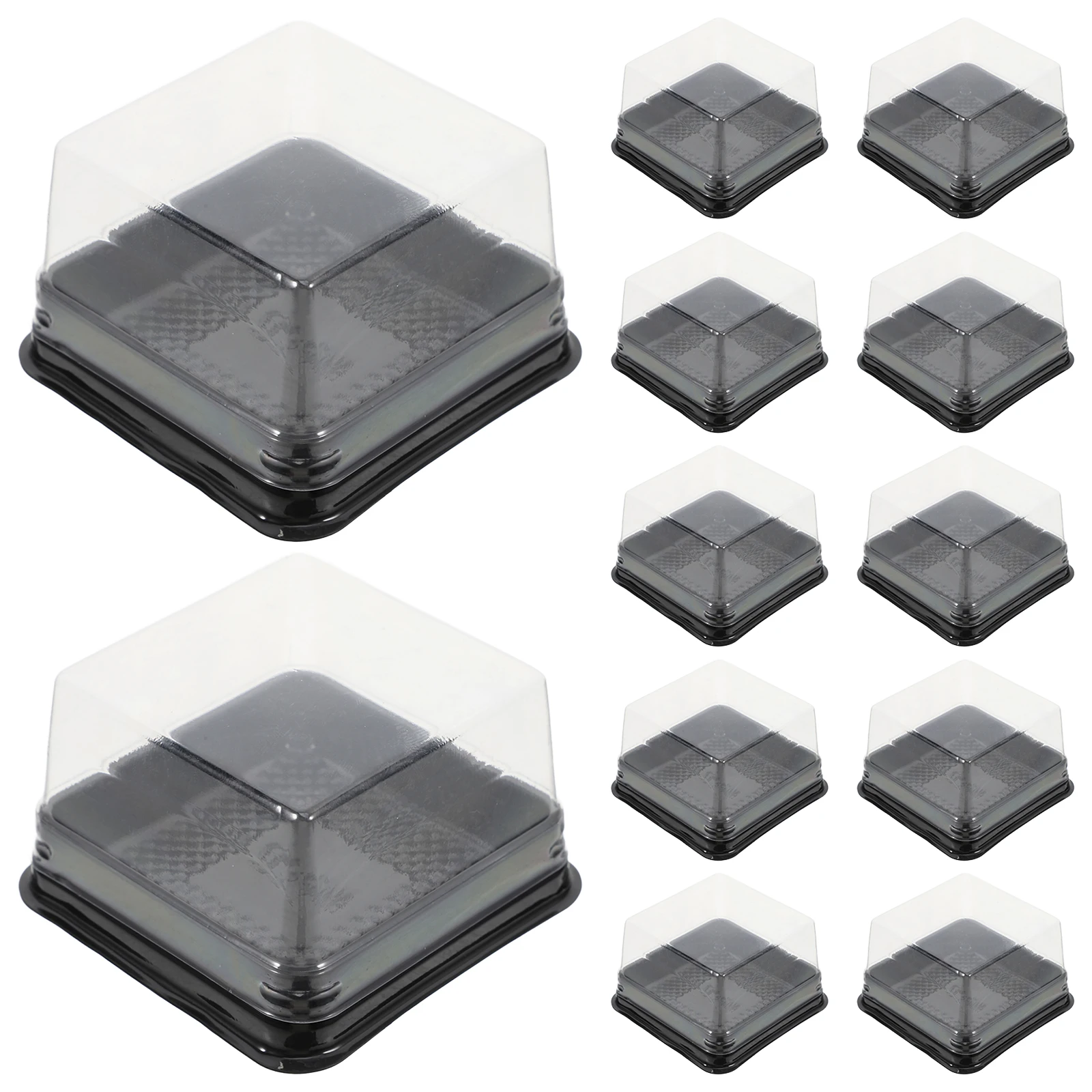 

100pcs Square Plastic Egg Yolk Puff Box Pet Material Sealing Effect For Moon Cake Storage Food Preservation Container Kitchen