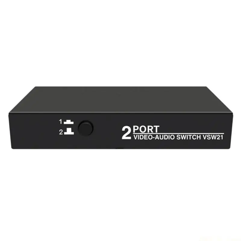 M5TD MultiSource & User Friendly VSW21 AV Audios Video Selector With Space Saving Metal Shell for Multimedia Systems