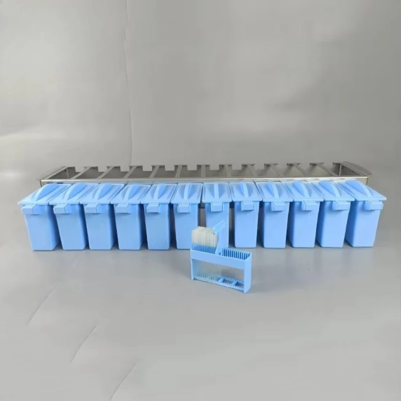 وعاء تلطيخ الشريحة البلاستيكية للمختبر ورف للشرائح الزجاجية #6