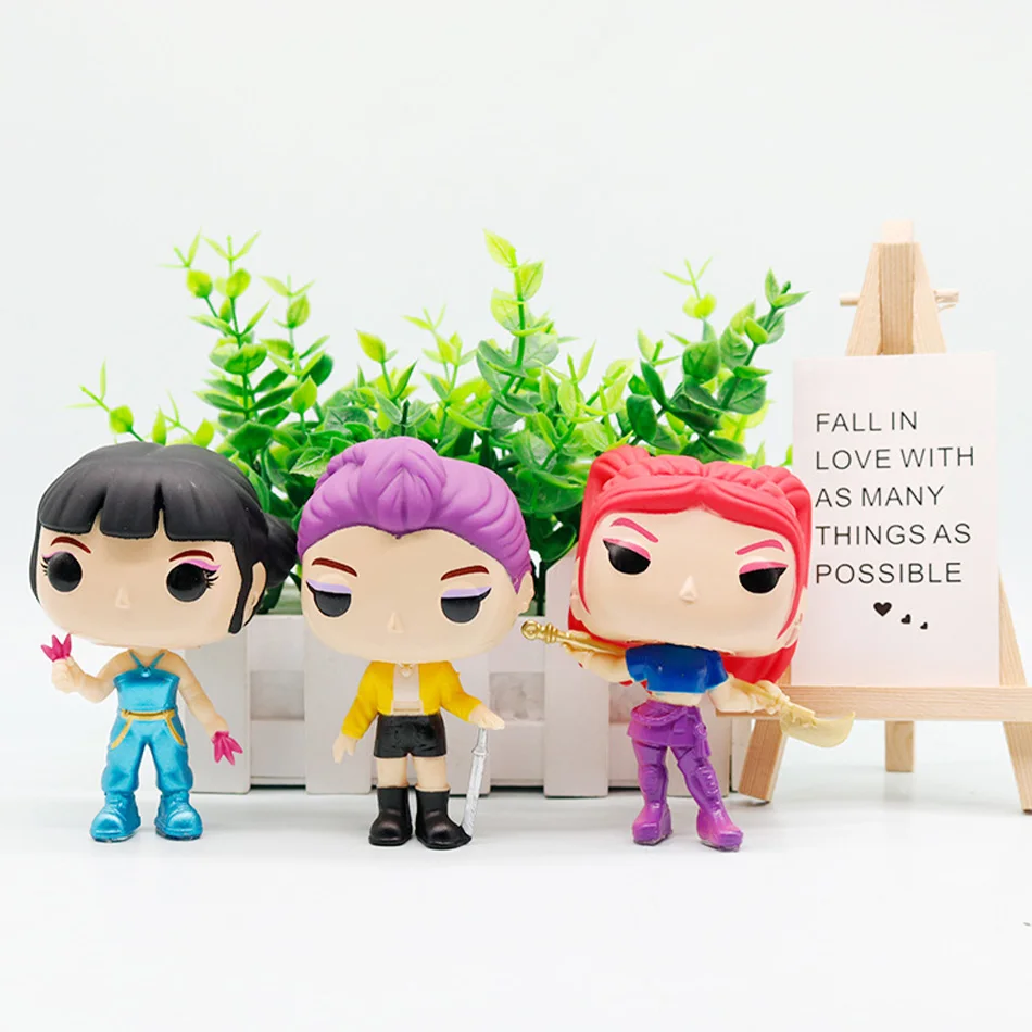 2025 Anime KPOP Demon Hunters Figure Rumis Miras Zoeys Tiger Toy Kids Desk Decor Ornament Birthday Gift Collectible Statues