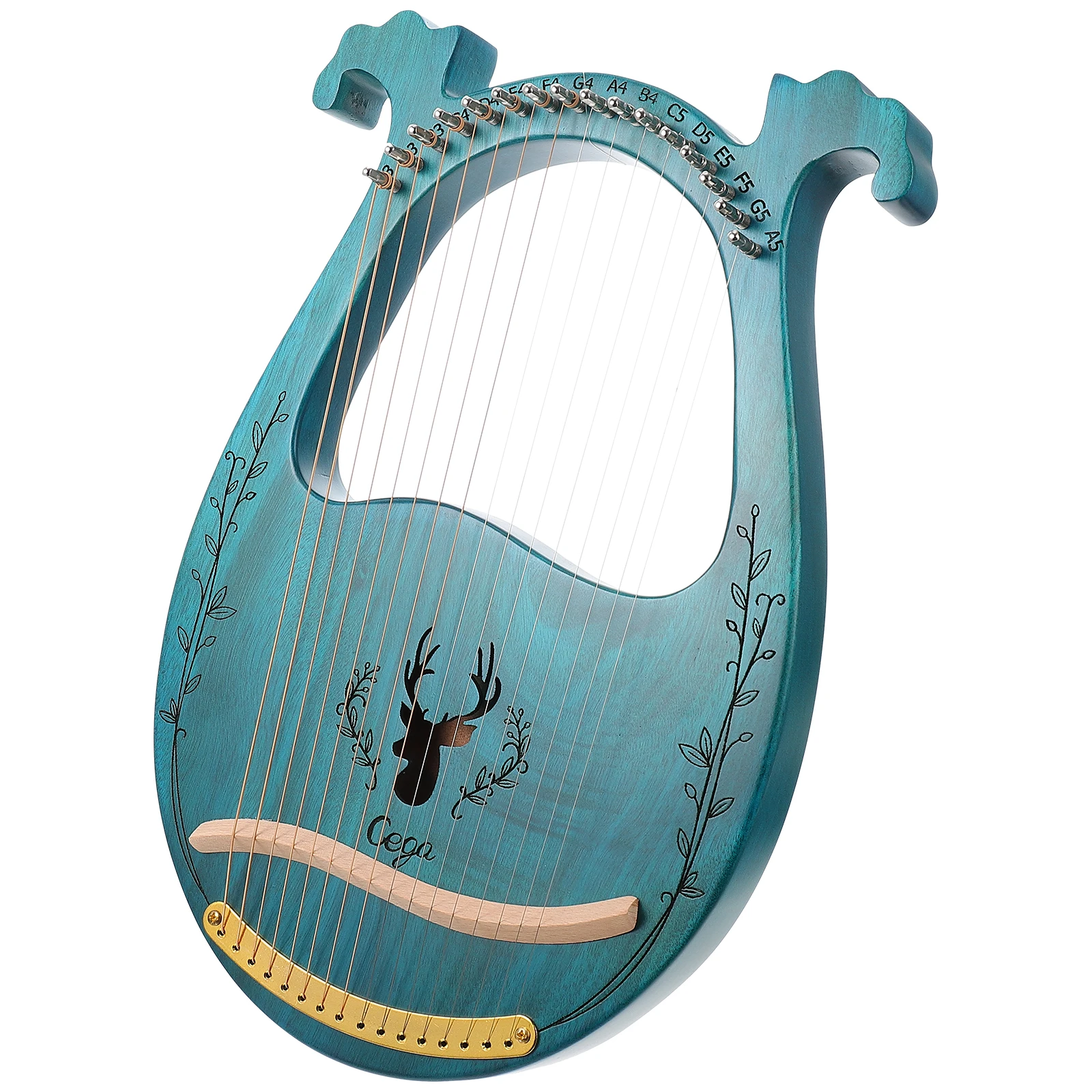 

16 String Solid Wood Harp Ancient Style Musical Instrument Handheld Lyre With Tuning Wrench Portable String Instrument For Kids