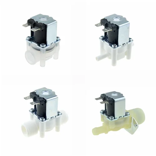 Válvula Solenoide de plástico eléctrica, 12V, 24V, 110V, 220V, normalmente cerrada, 1/4 3/8, 1/2, 12mm, tubo macho hembra, válvula de flujo de entrada de aire y agua
