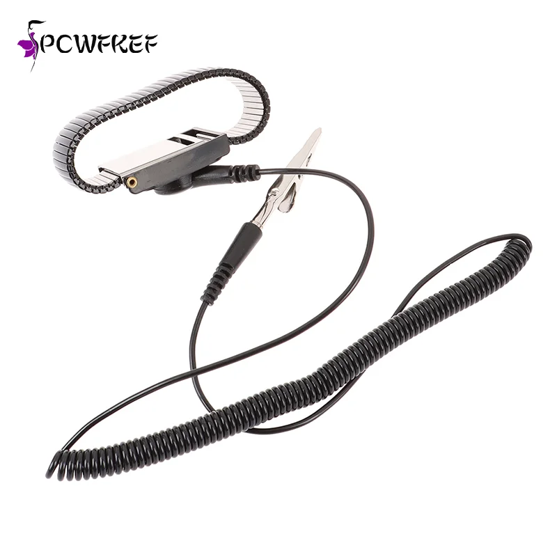 Pulsera antiestática, Cable de descarga ESD ajustable electrostático, correa para muñeca, pulseras antiestáticas, tobillera