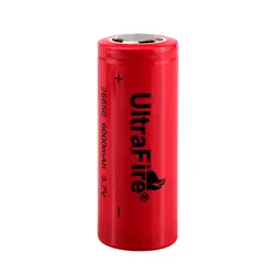 UltraFire 26650 6000mAh High Capacity 3.7V Lithium Battery for Flashlight Power Bank Li-ion Rechargeable Batteries Length 68mm