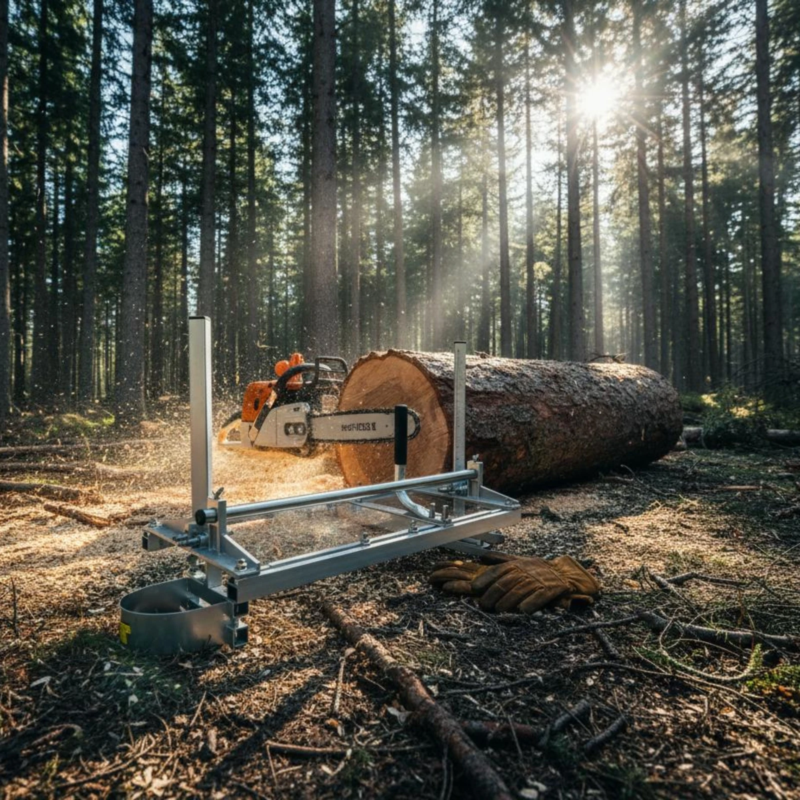 Power Saw Mill Sturdy-Duty Con - Lumber Woodworking ulasan dan harga