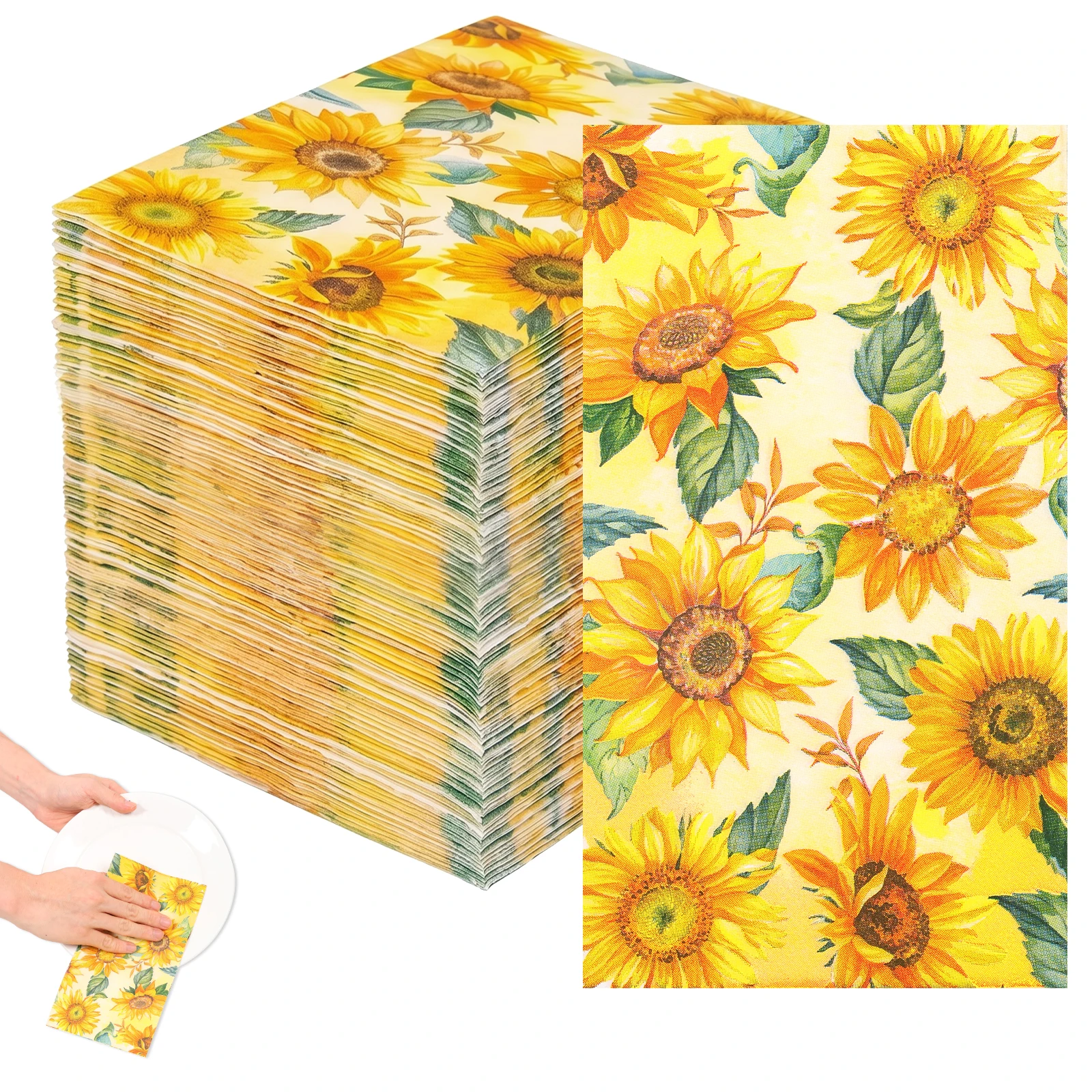 80 Sheets Printed Napkins Decorative Virgin Wood Pulp Printed Napkins Party Table Guest Napkins for Wedding Banquet Daily Dining