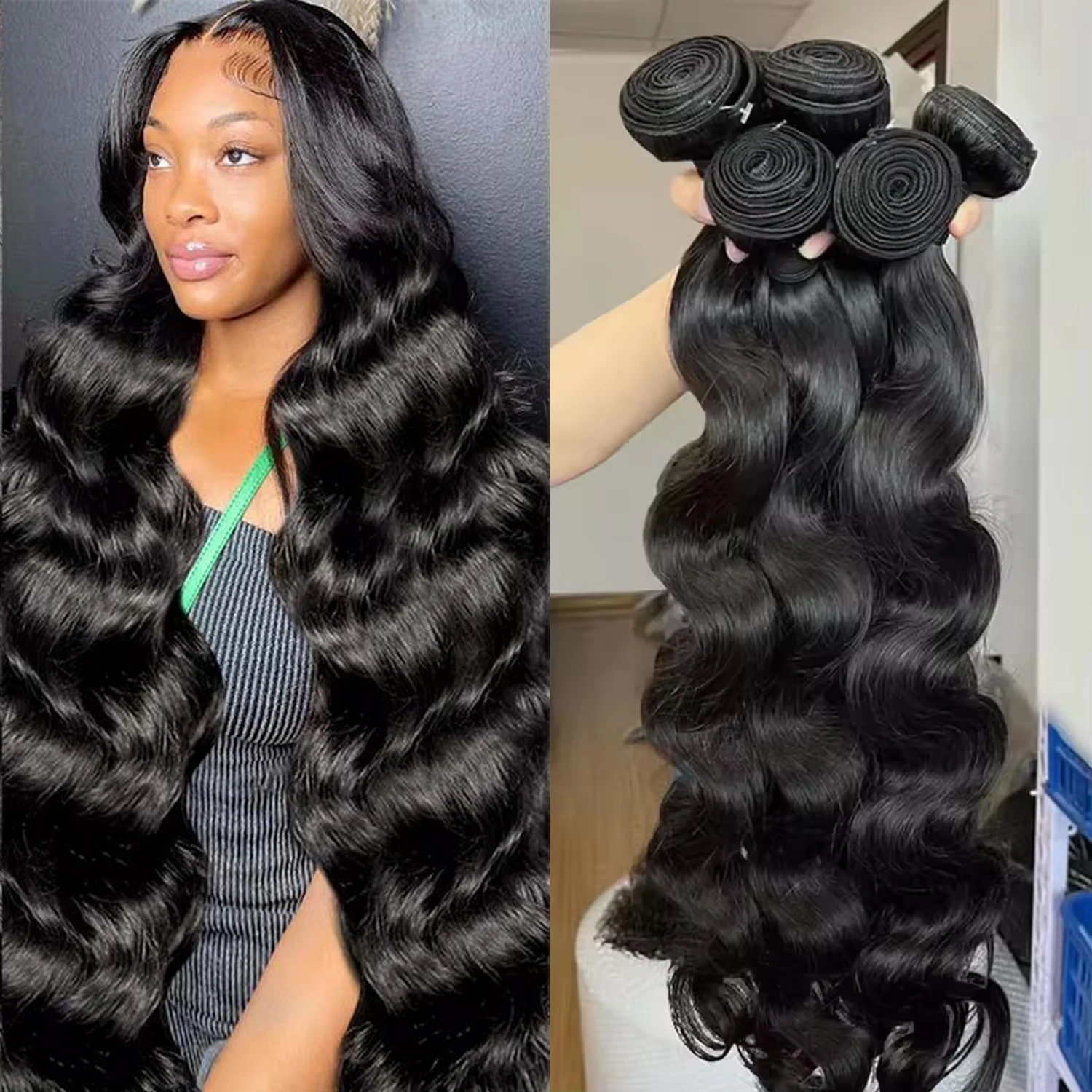 Bundles Human Hair Body Wave 1/4/5 Bundles 100% Human Hair Natural Black Color Brazilian Virgin Weave Bundles Hair Extensions