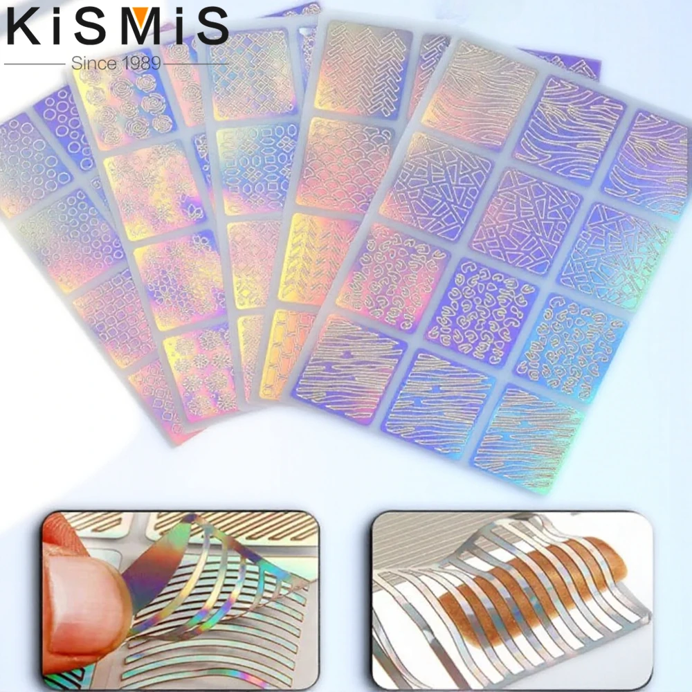 Nail Art Stencils Vinyl Stickers Heart Star Fish Design Easy Application Nail Decoration Guide Template