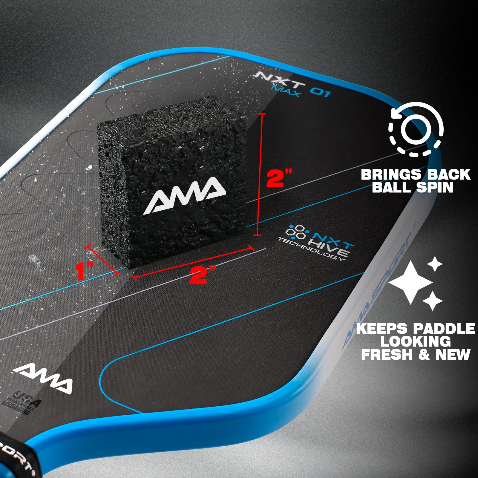 AMASPORT Pickleball مجداف ممحاة المطاط الأنظف محو البقع والخدش دائم فعالة تنظيف مضرب كرة المخلل الملحقات