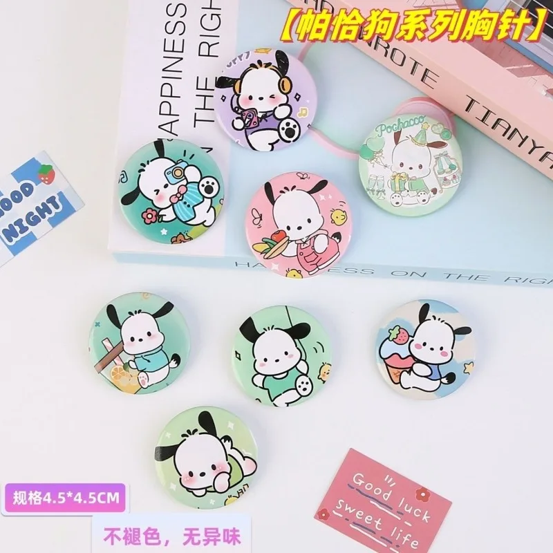 Hello Kitty Sanrio My Melody Kuromi cannella Anime distintivi zaino Cartoon Pin spilla FashionJeans accessori regalo per bambini 8 pezzi