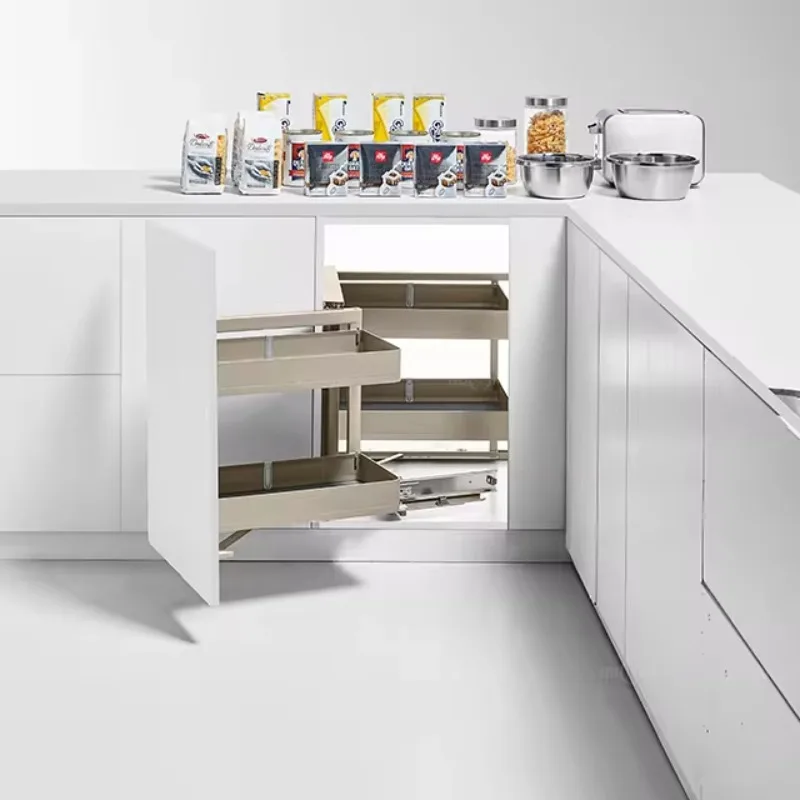 Modern Kitchen Pull Out Basket Cabinet Pantry Organizer Storage Linkage Structure  Magic Corner for Kitchen