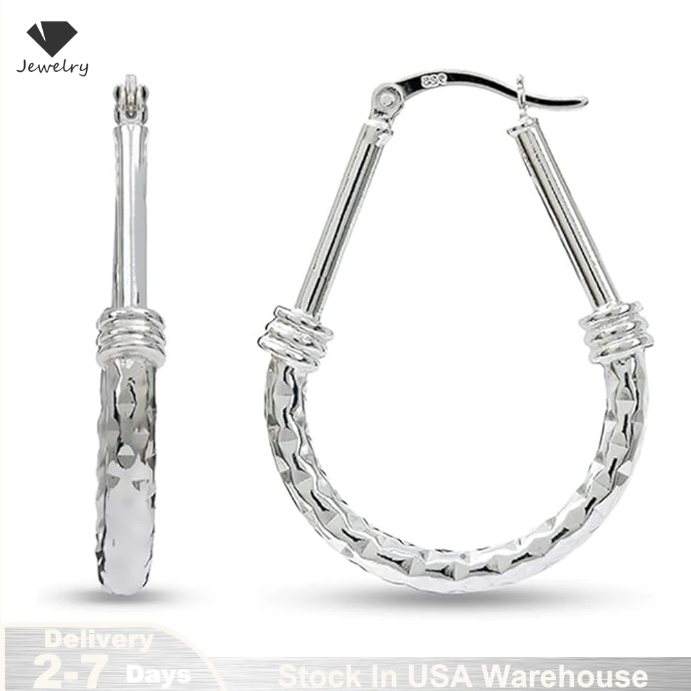 

925 Sterling Silver Hoops Earrings Round Hollow Net Circle Ring Earrings for Women Fine Anniversary Jewelry Ear decor USA Stock