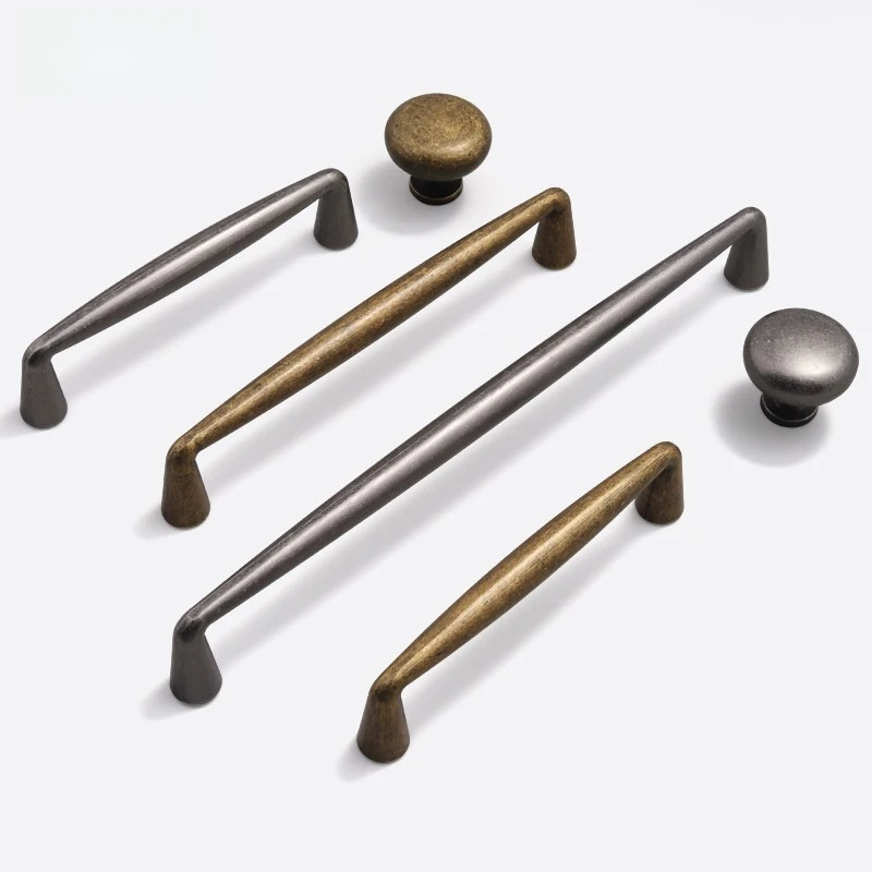 Minimalist European Style Cabinet Wardrobe Handles Antique Brass Large Flower & Antique Nickel Home Door Hardware Small Pulls