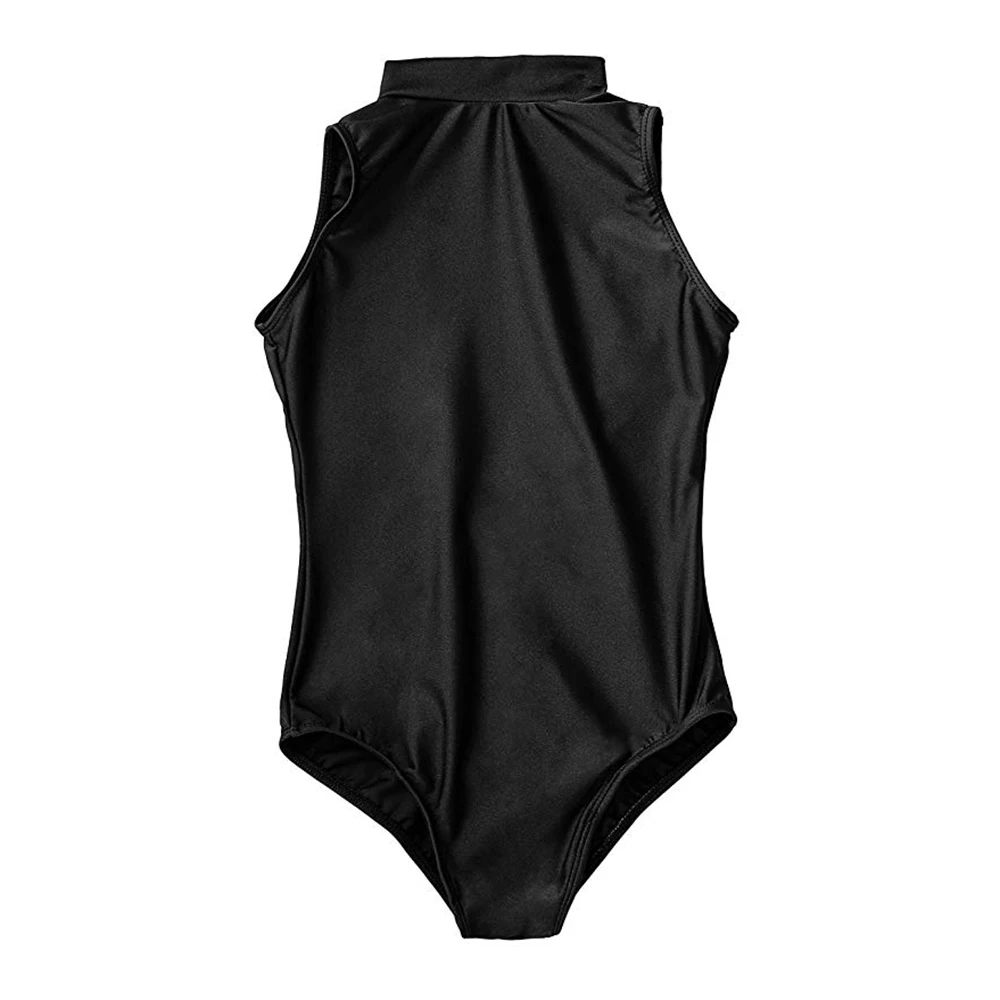 Aoylisey Meisjes Ballet Dans Slijtage Turnpakje Open-Back Mouwloze Coltrui Catsuit Kinderen Gymnastiek Spandex Stadium Kostuums