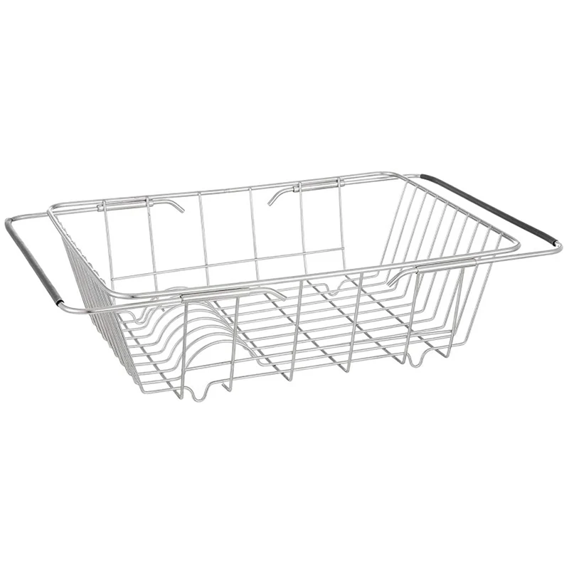[Value Pack]Expandable Dish Drying Rack over the Sink,Kitchen Stainless Steel Dish Drainer in Sink or on Counter