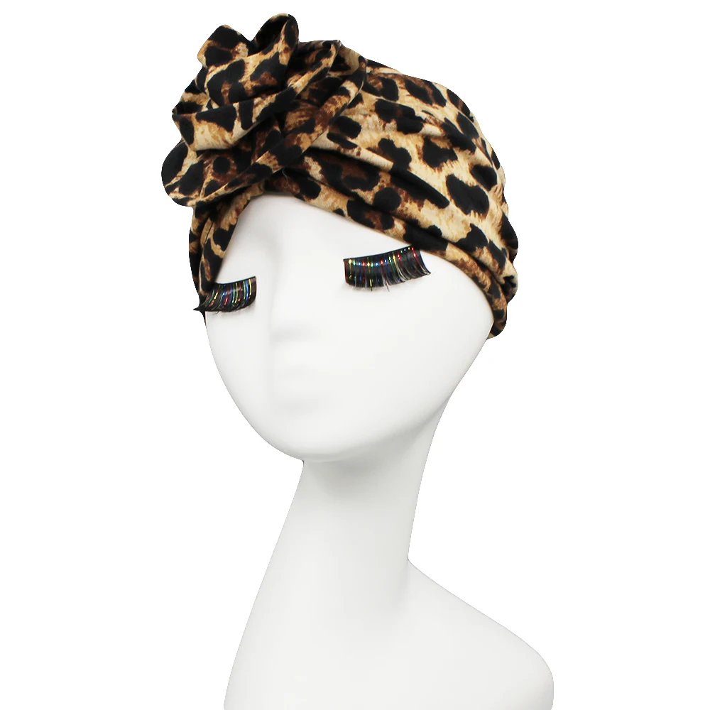 Chemo Leopard Design Women Bandanas Girl Skullies Beanie Turban Head Wrap For Hair Loss Cap Headwear Lady Rural Female HAT231