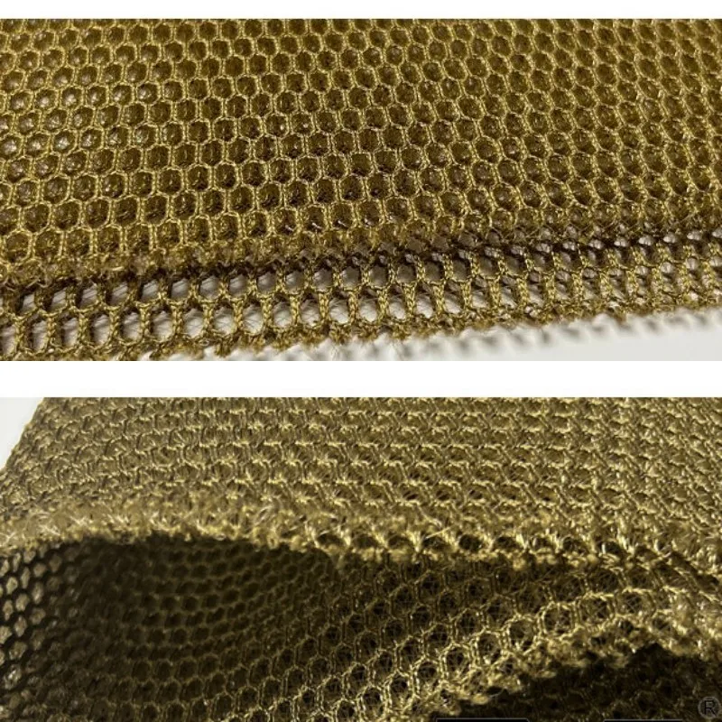 1X2Meter Polyester 3D Honeycomb Hexagonal Mesh Cloth Coyote Brown Breathable Wear-resistant Car Cushion Mattress Material