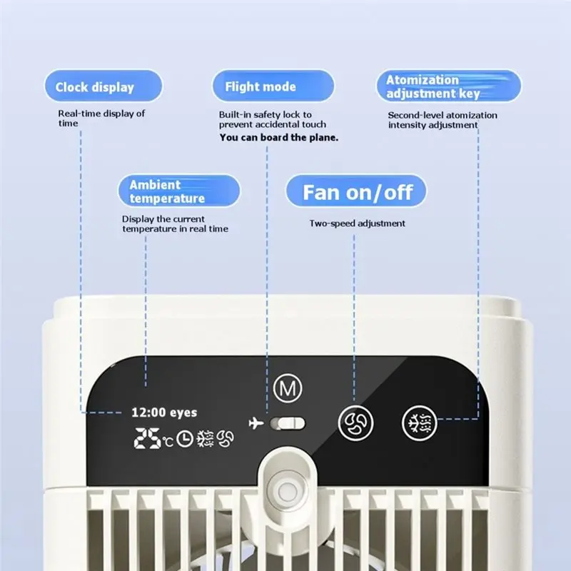 KEOL-Cooler Desktop Air Conditioning Fan Cooling Spray Intelligent Timing Small Fan Silent Household Outdoor Cooling Fan