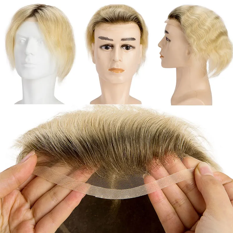 

Система восстановления волос Ombre T4-613, мужской капиллярный протез на моно-сетке, натуральный мужской парик 6 дюймов, аксессуар для волос, комфортный парик