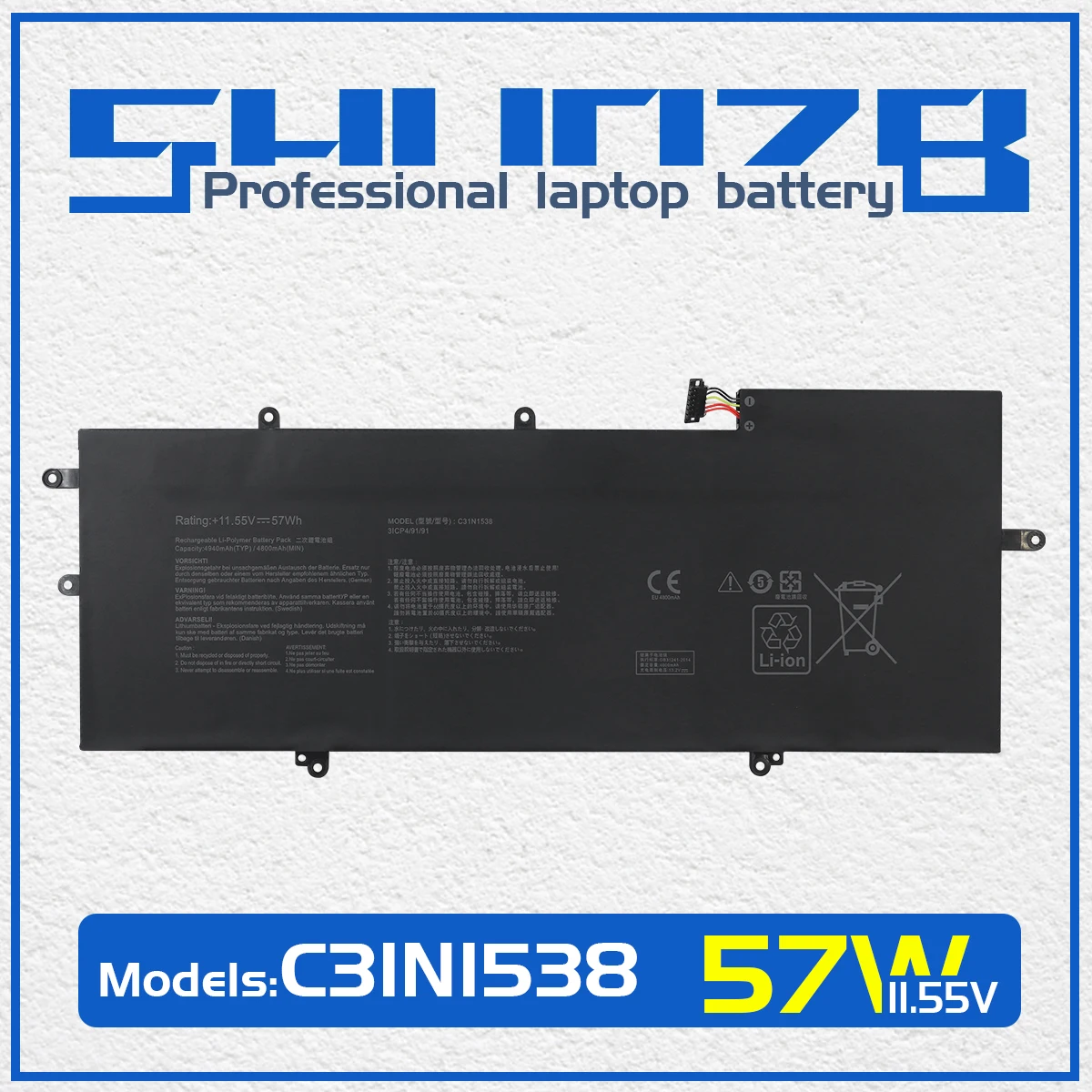 

SHUOZB C31N1538 Аккумулятор для ноутбука Asus ZenBook Flip Q324UA UX360UA UX360UA-C4010T Q324UAK C31Pq9H UX360UAK 11,55 V