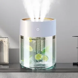 2L Air Humidifier   USB Large Capacity 3 Nozzle Heavy Fog Air Purifier With  Lamp Ultrasonic Essenti OIL Diffus