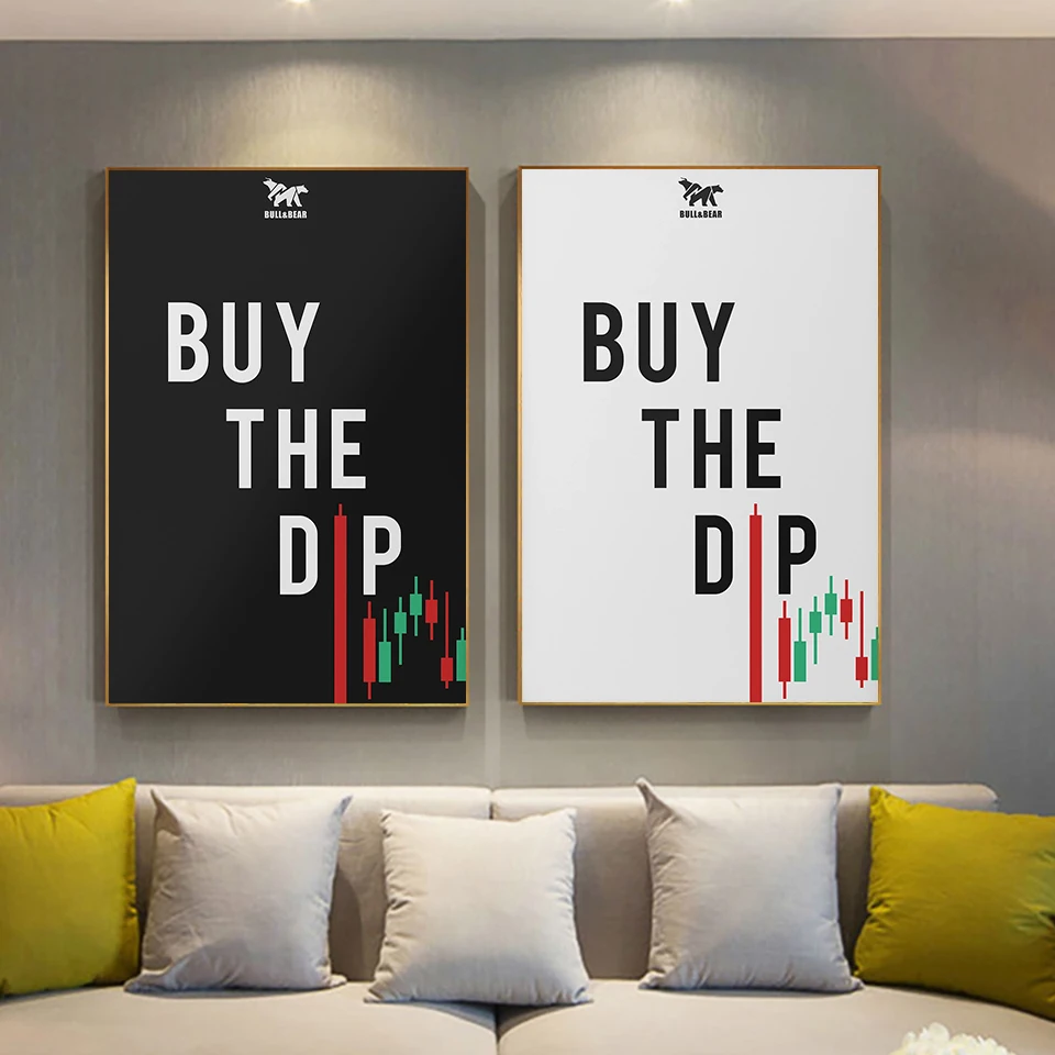 

Crypto,Buy The Dip For Traders Poster,Crypto Coin Prints,Forex,Wall Street,Stock Markets Wall Art Posters Office Decor Painting