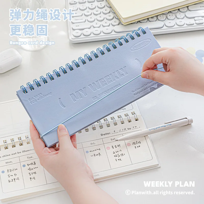 Planwith Weekly Agenda Planner Book Kawaii Notepad Double Sided Inner Core Meet Annual Plan Notebook Memorandum Easy Carry About