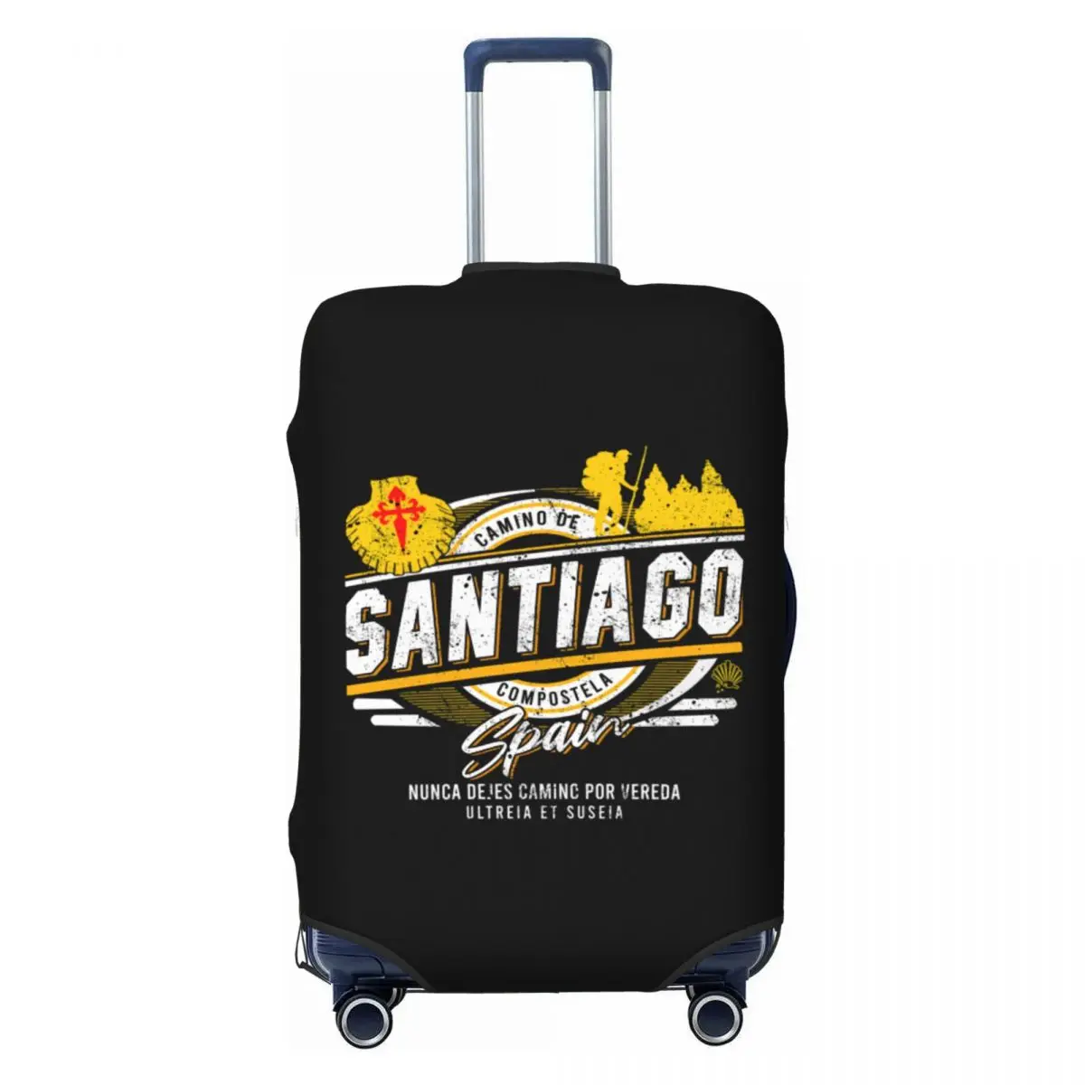 

Изготовленный на заказ дорожный чехол для багажа Buen Camino De Santiago, эластичный чехол для чемодана Camino de Santiago, подходит для 18-32 дюймов