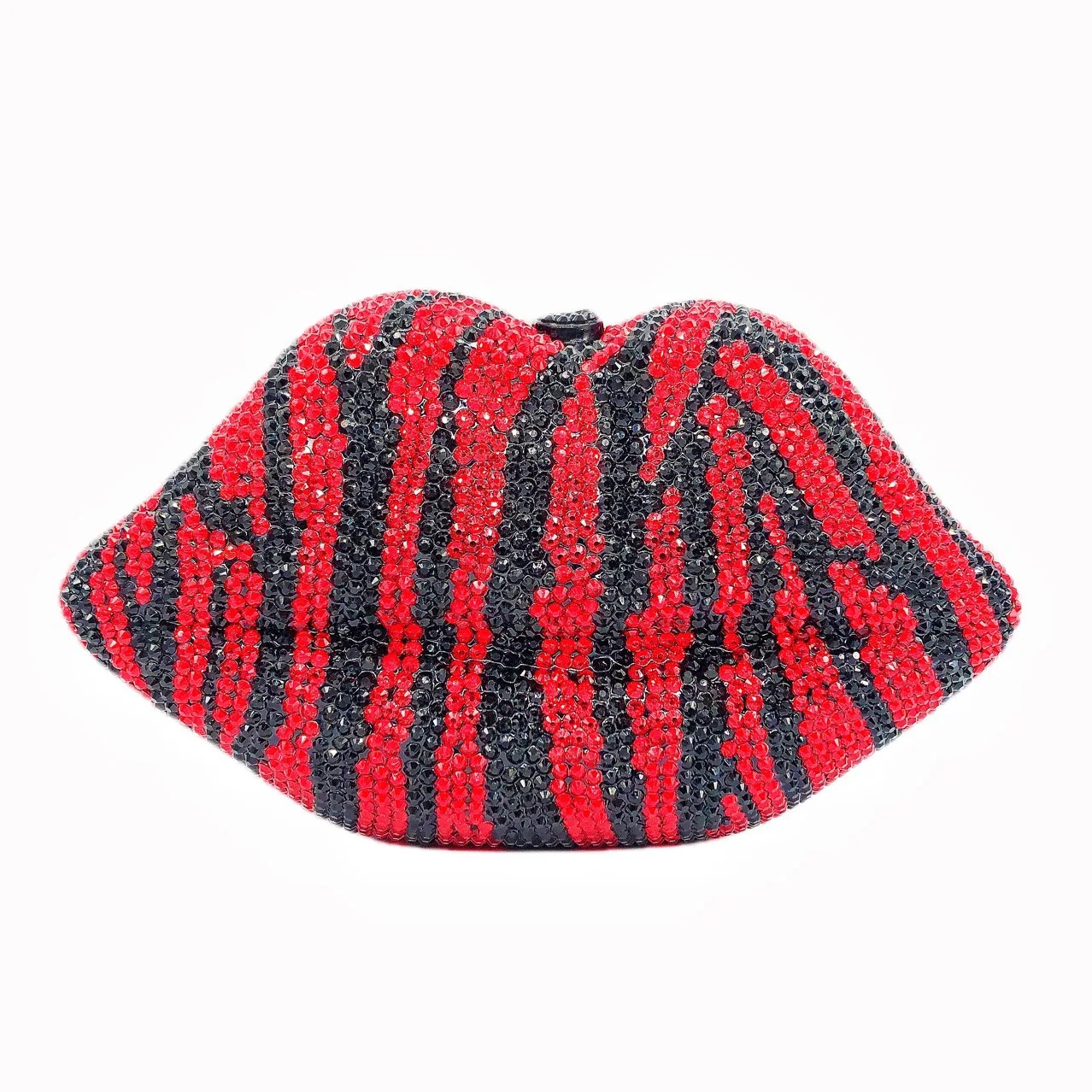 

Zebra Lips Diamond Dinner Bag Banquet Rhinestones Women's Lip Clutch Bag Crystal-Embellished Party Clutch Nouveautés Sacs À Main