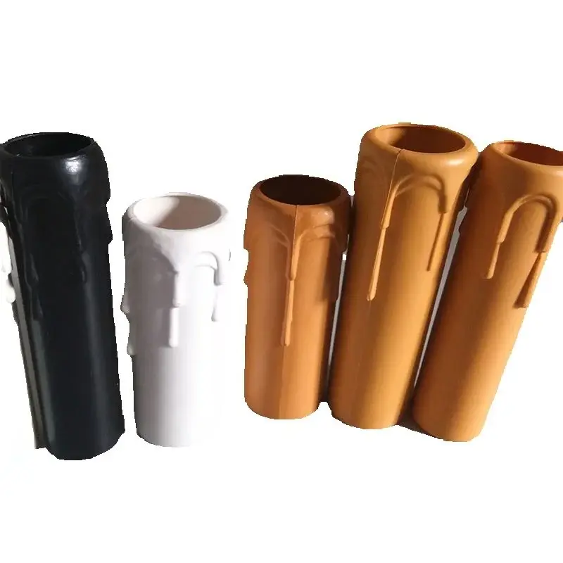 8pcs Plastic E14 Candle Lamp Holder Tube, Candle Lamp Base Sleeve Candle Bulb Base Cover, Chandelier Part Candle Tube