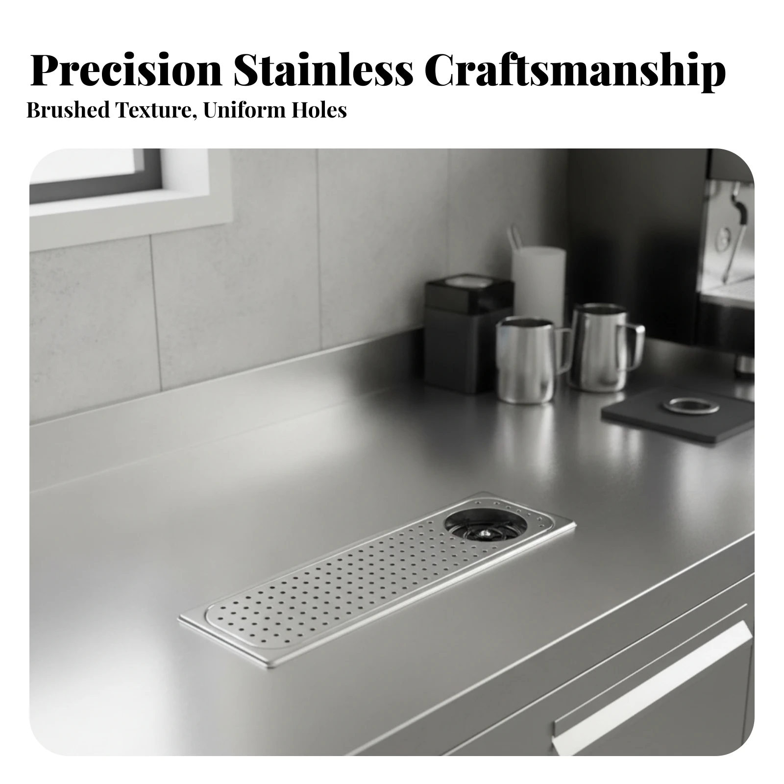 Cup Washer with Drain Tray Commercial Built-in Glass Rinser Cup Washer with Drainage Tray Rust-Resistant Long-Lasting
