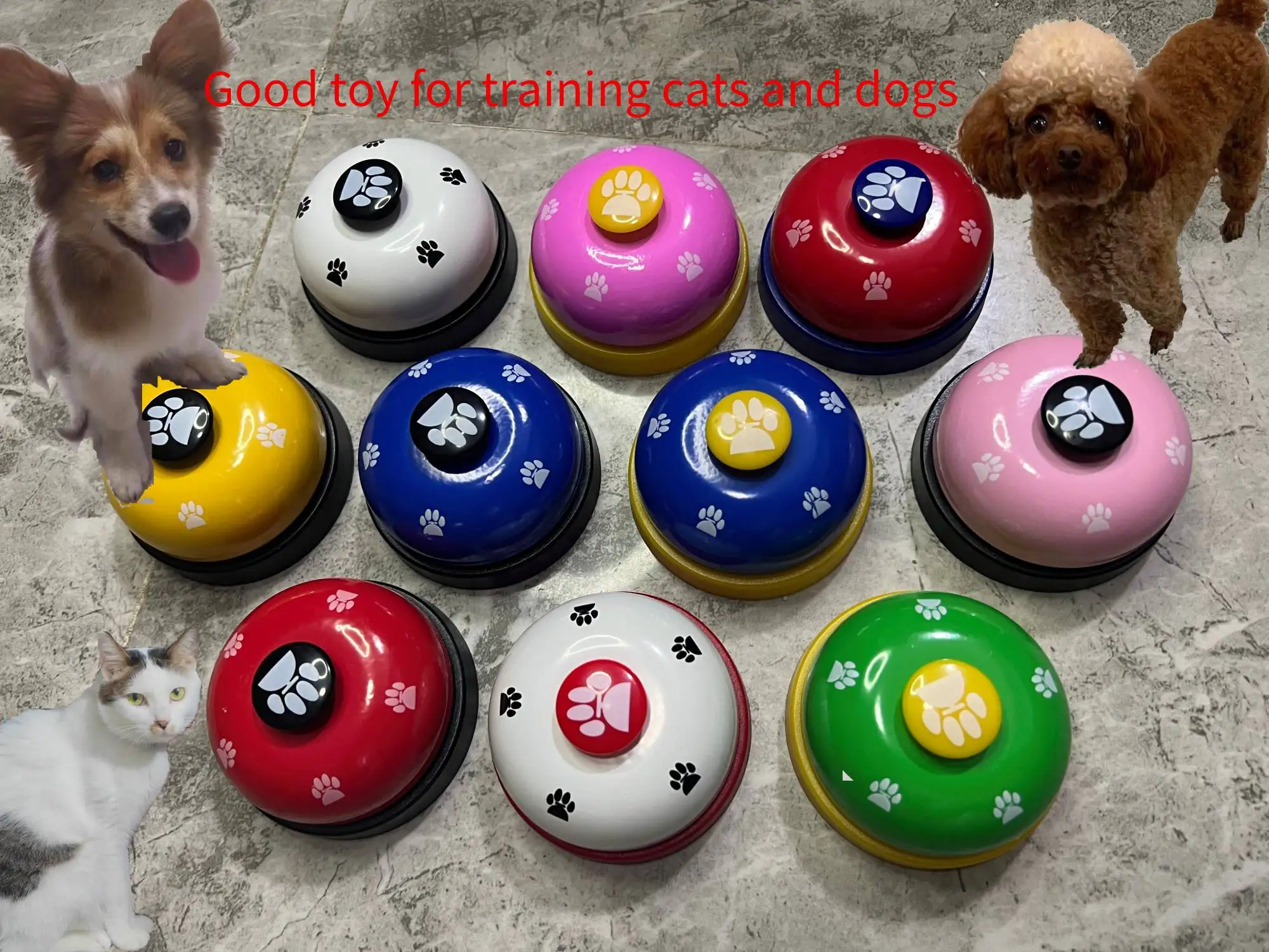 Pet Toys Bell for Dogs Cat Training Interactive Toy Called Dinner Small Bells Footprint Ring Trainer Feeding Reminder For Teddy