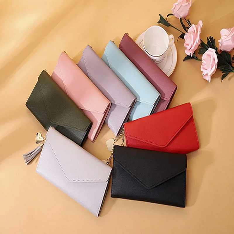 Billeteras de moda para mujer, monederos simples con cremallera, negro, blanco, gris, rojo, sección larga, Cartera de embrague, bolso de dinero de cuero PU suave