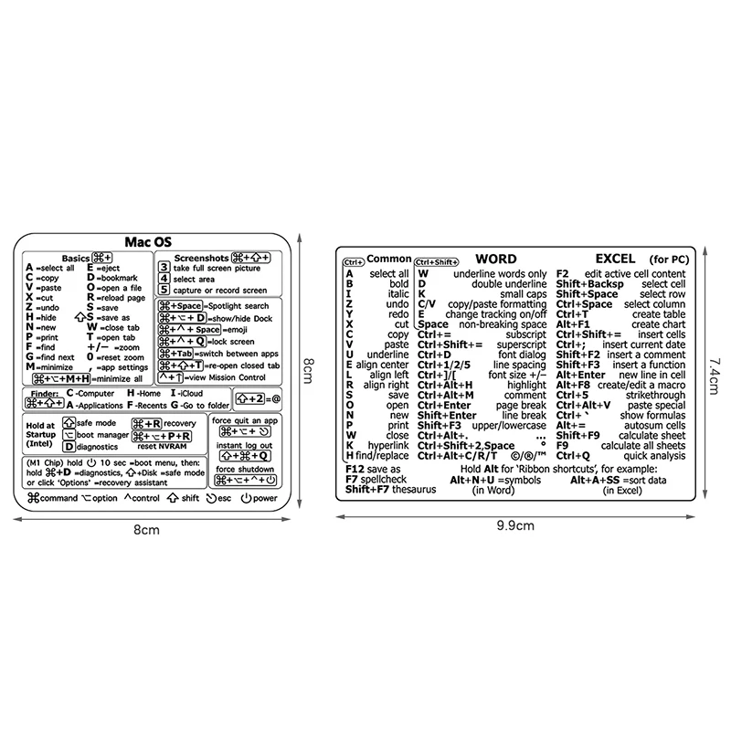 30Pcs/Set Windows+ Word/Excel (for Windows)/Adobe Photoshop Quick Reference Keyboard Guide Shortcut Sticker Fit For Laptop or PC