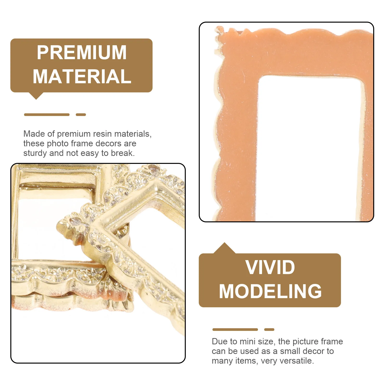 9 Uds. Marco de fotos artesanal decorar imagen Mini accesorio DIY decoraciones en miniatura