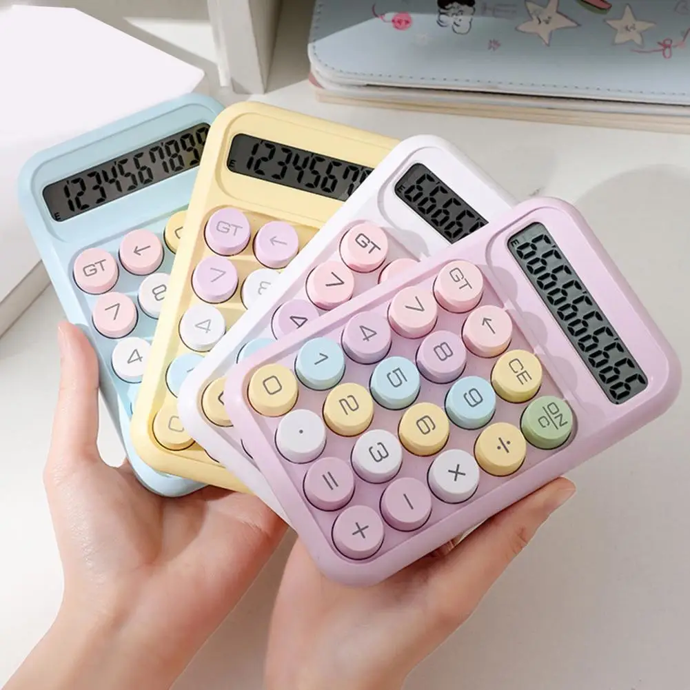 

10-значный калькулятор с большой кнопкой, дизайн наклона 15 градусов, ЖК-дисплей, механический переключатель, портативный эстетический калькулятор, 계기