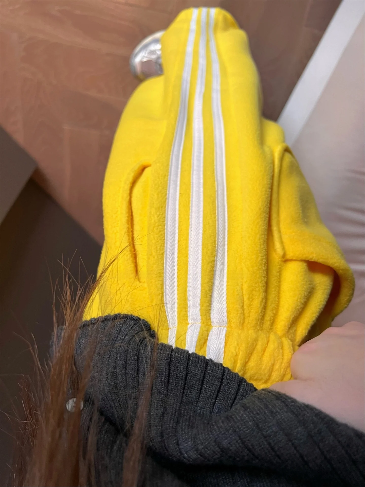 

MRS AO Faion Color Blo Thiened Casual Sports Pants Women's Winter High Waist Wide Leg Pants Stripe Pattern Ladies' Tr...