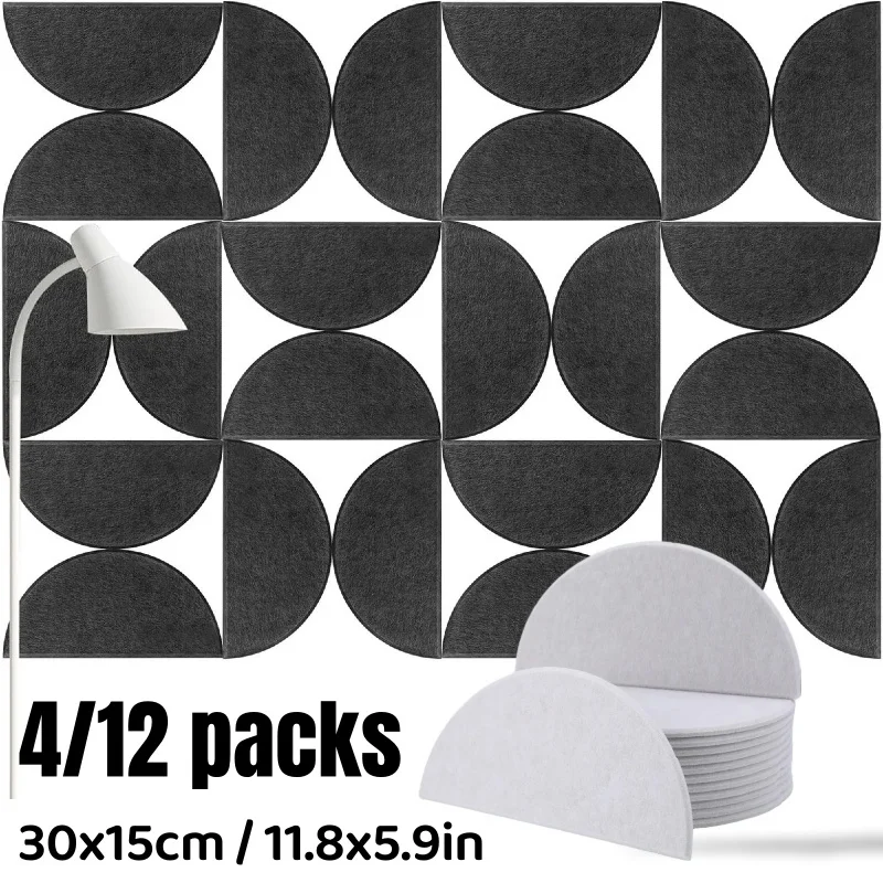 

Removable Adhesive Pads Bulletin Board Semi-Circular Self-adhesive Wall Stickers Sound Insulation Felt Board for Home Decoration