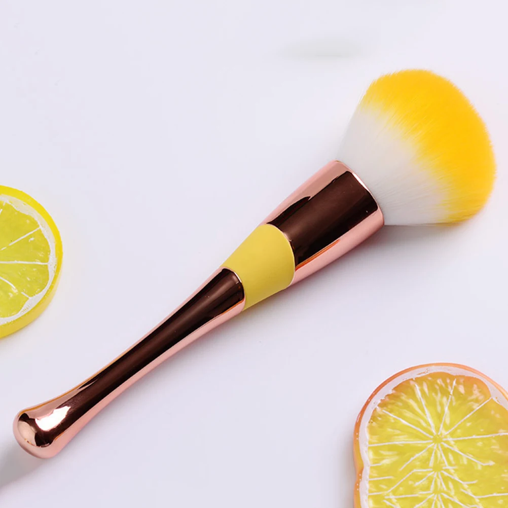 

Ergonomic Silicone Powder Makeup Brush Reusable Loose Powder Durable Tool Golden Makeup Color
