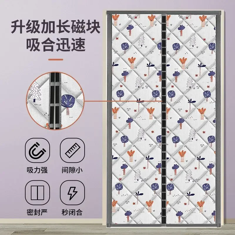 Winter Thicken Magnetic Door Curtains Home Windproof Keep Warm Cold-insulation Door Screen Absorbing Partition Doorway Cortinas