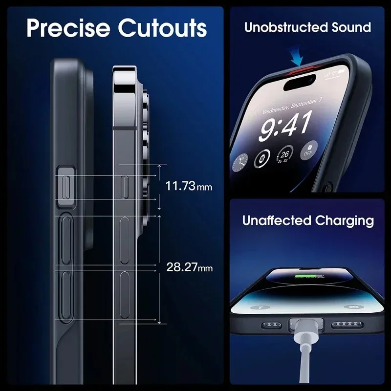 Luxury Matte Magnetic For Magsafe Translucency Case For iPhone 16 15 14 13 12 11 Pro Max 15Plus Wireless Charge Shockproof Cover