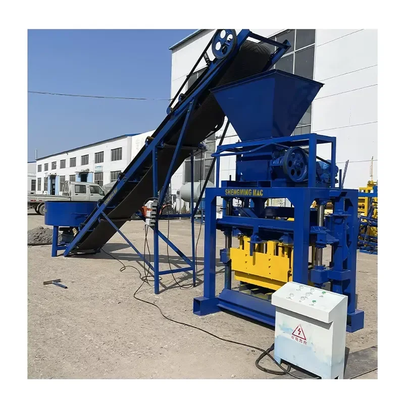 Retaining Wall Blocks Factory Direct Sale QTJ4-35 Semi-automatic Concrete Block Machine Producing Cement Solid Bricks