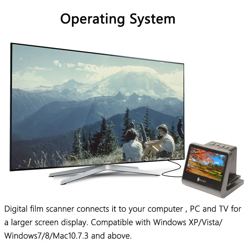 المحمولة السلبية فيلم الماسح الضوئي 110 مللي متر 135 مللي متر الشريحة محول 7 "شاشة LCD صور عارض الصور الرقمية المدمج في 16 جيجابايت الذاكرة