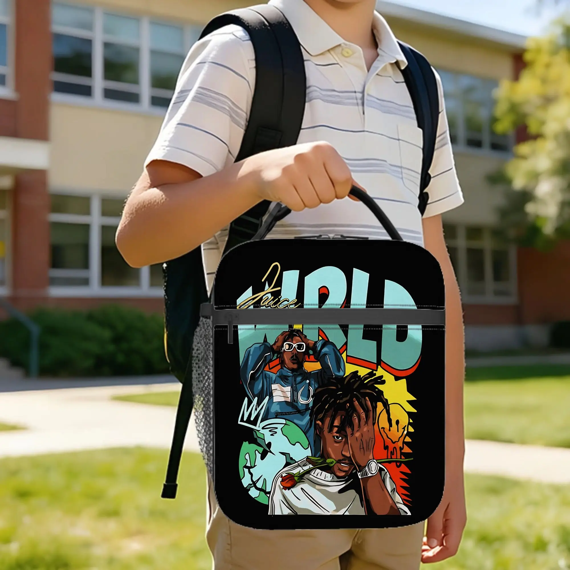 Juice Music Wrld Insulated Lunch Bag Cooler Bag Reusable,Lunch Container  Leakproof Tote Lunch Box Bento Pouch Work  Outdoor