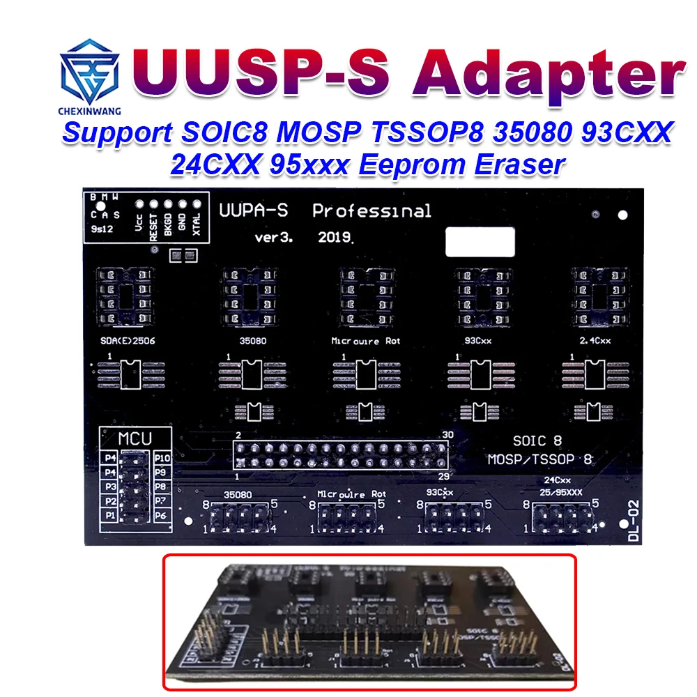 UUSP-S Adapter for UUSP UUSPS UPA USB ECU Programmer UUPA-S V3.0 Support SOIC8 MOSP TSSOP8 35080 24CXX 93CXX 95xxx Eeprom Eraser