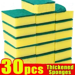 10-30pcs Double-sided Sponge Magic Clean Pot Rust Stain Sponges Cleaning Brush Kitchen Grease Cleaner Highly Absorbent Easy Dry