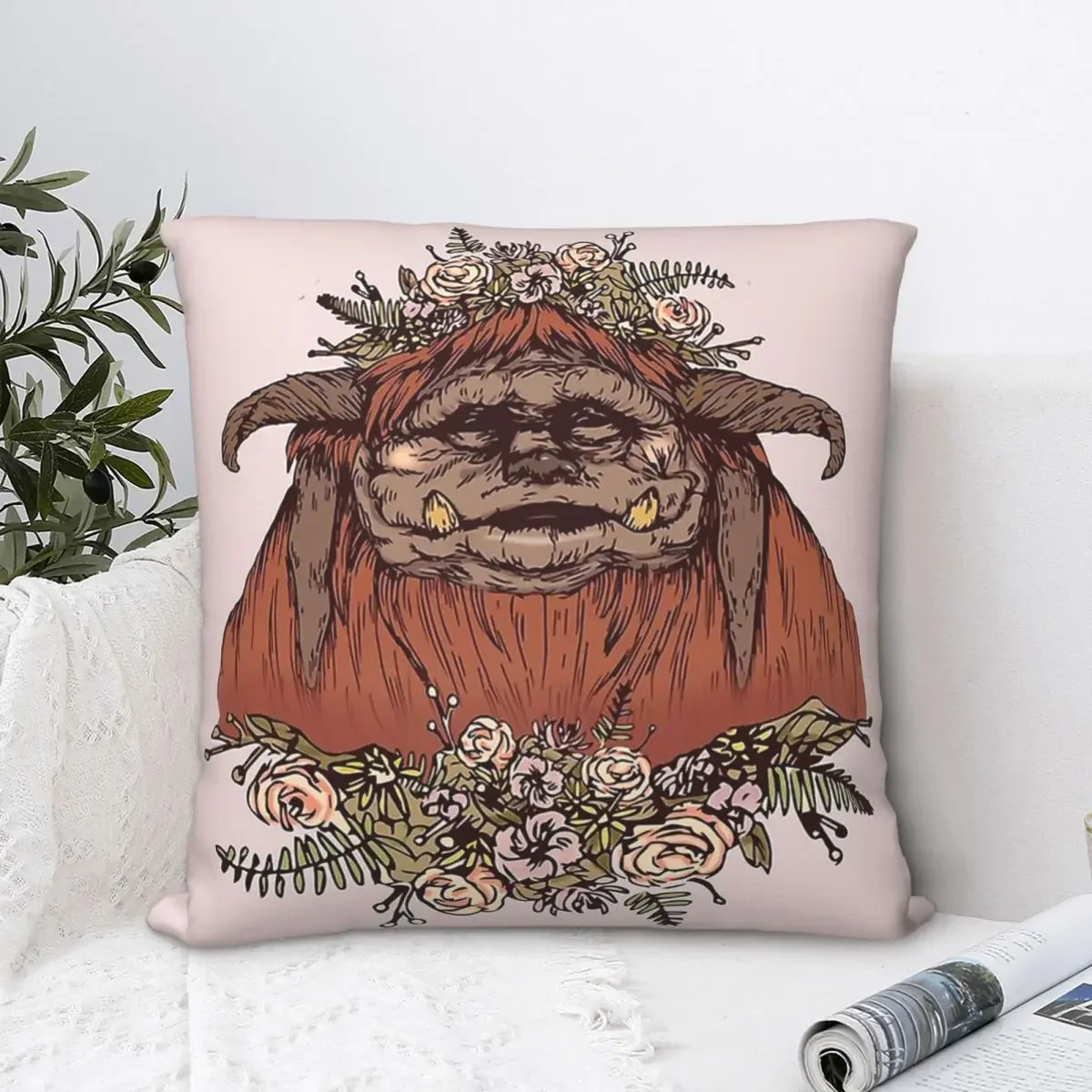 Flower Crown Ludo Polyester Cushion Cover Labyrinth Jareth Film For Sofa Car Decorative Washable Coussincase