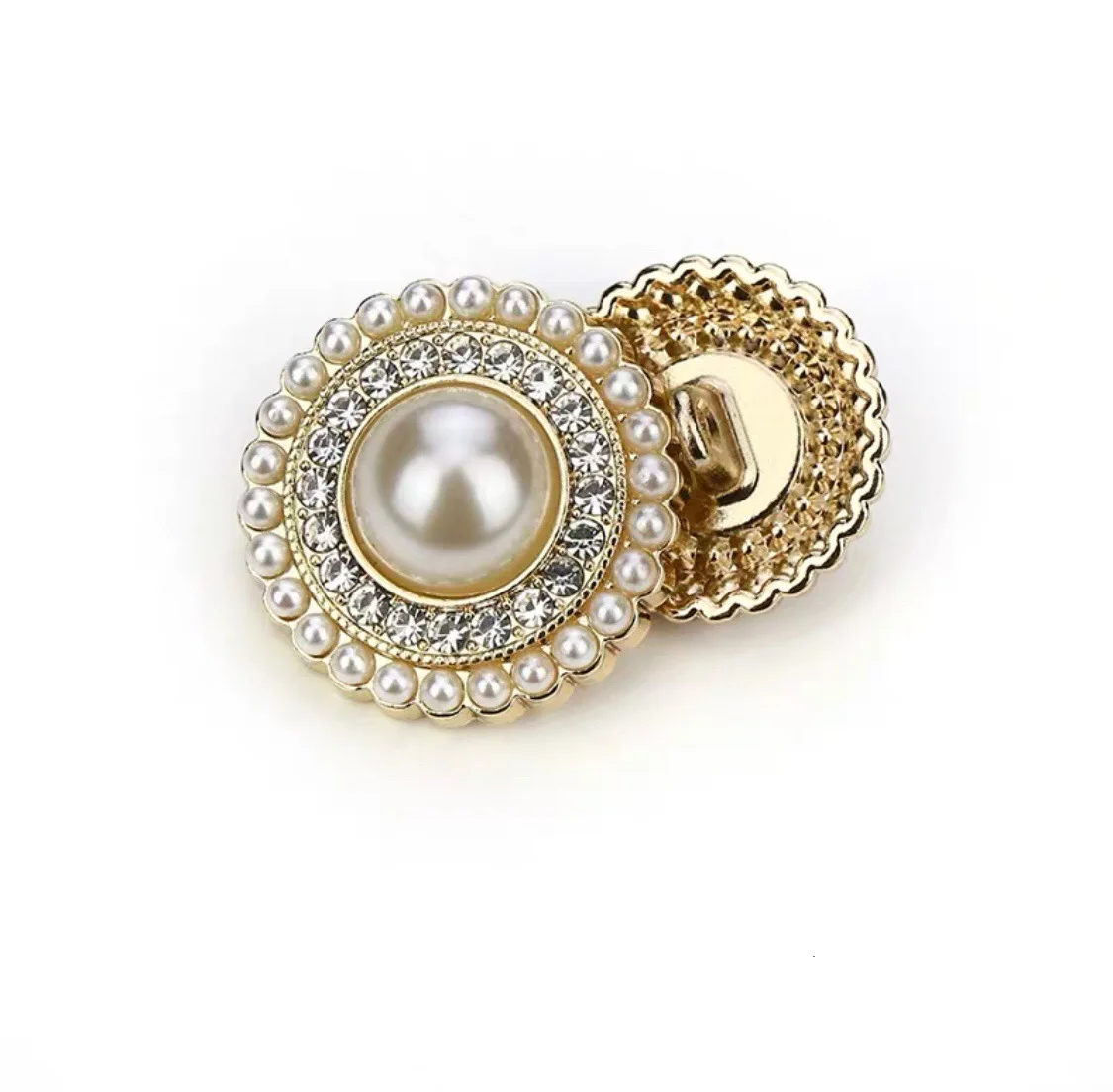 10pcs Fashion Metal Pearl Diamond Buttons for Clothing Coat Sweater Suit Female Decorative Button Sewing Accessories