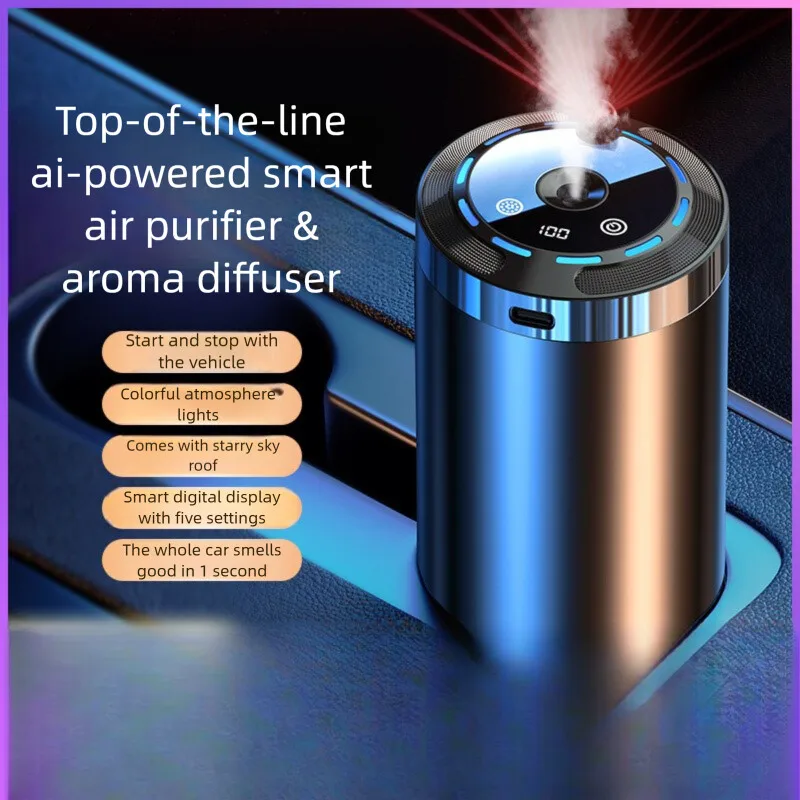 

Smart Aromatherapy Diffuser Humidifier High-End Ornament Romantic Starry Sky Ceiling Perfume Ambient Light With Car Start/Stop