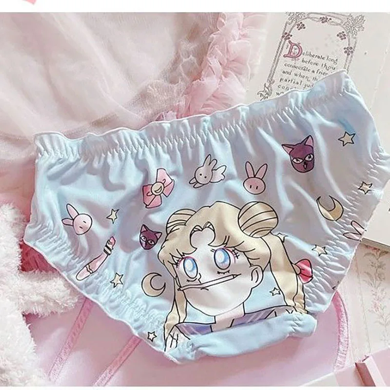 Sailor Moon Kawaii Panties Girl Heart Sexy Antibacterial Pure Cotton Briefs Student Cute Cartoon Panties Girl\'s Holiday Gift